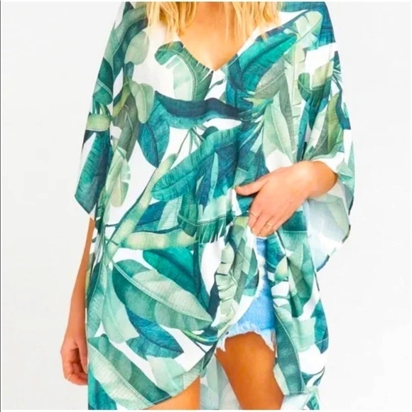 Show Me Your Mumu Green Palm Leaf Motif Print Size Small - Picture 1 of 7